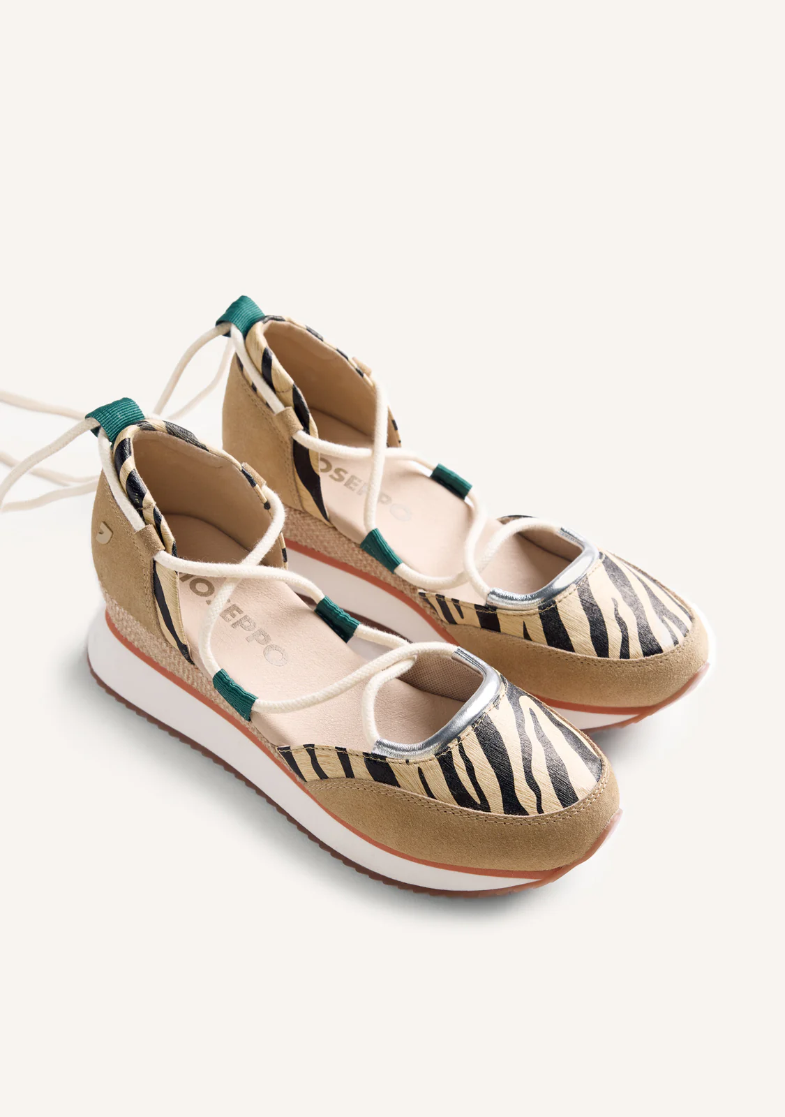 ANIMAL PRINT LEATHER OPEN WEDGE SNEAKERS ABUYA - Image 2
