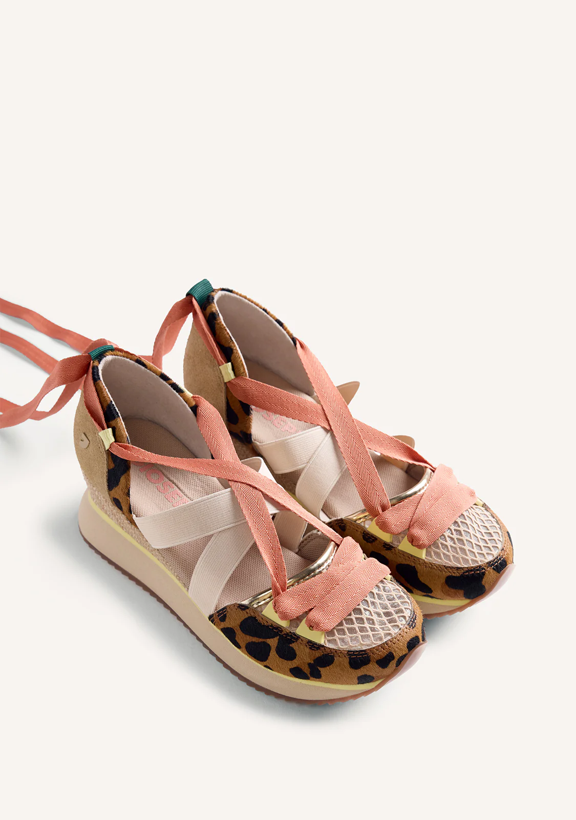 ANIMAL PRINT LEATHER OPEN WEDGE SNEAKERS DESINIC - Image 2
