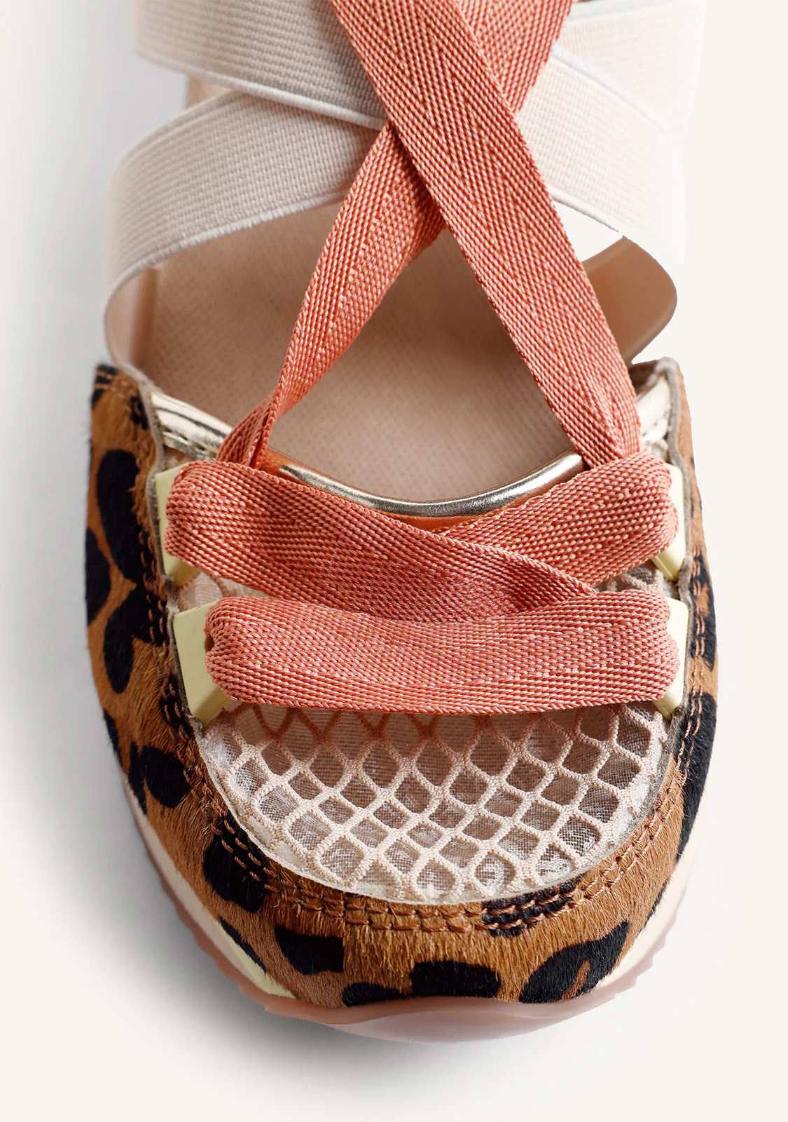 ANIMAL PRINT LEATHER OPEN WEDGE SNEAKERS DESINIC - Image 3