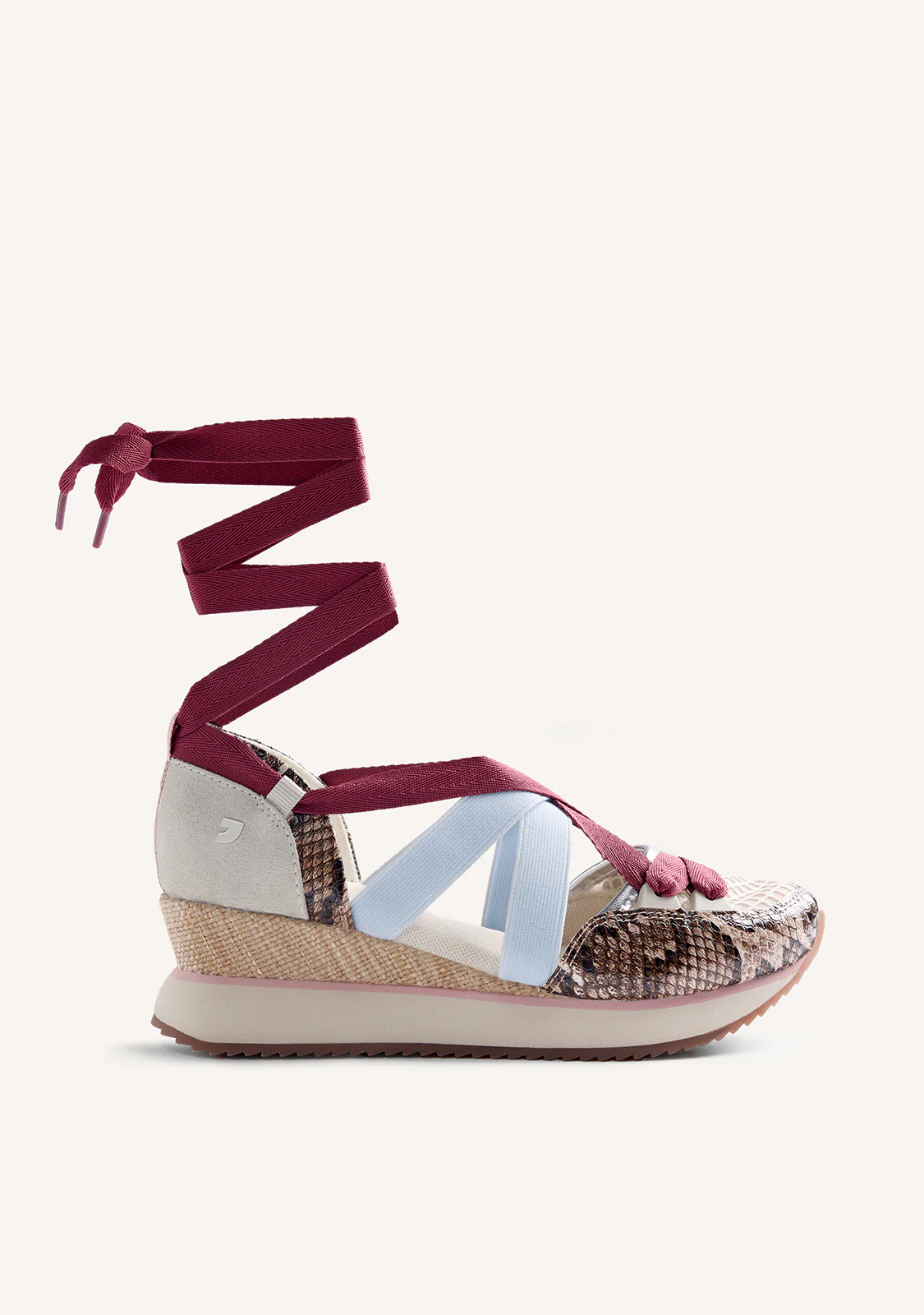 ANIMAL PRINT LEATHER OPEN WEDGE SNEAKERS ILORIN