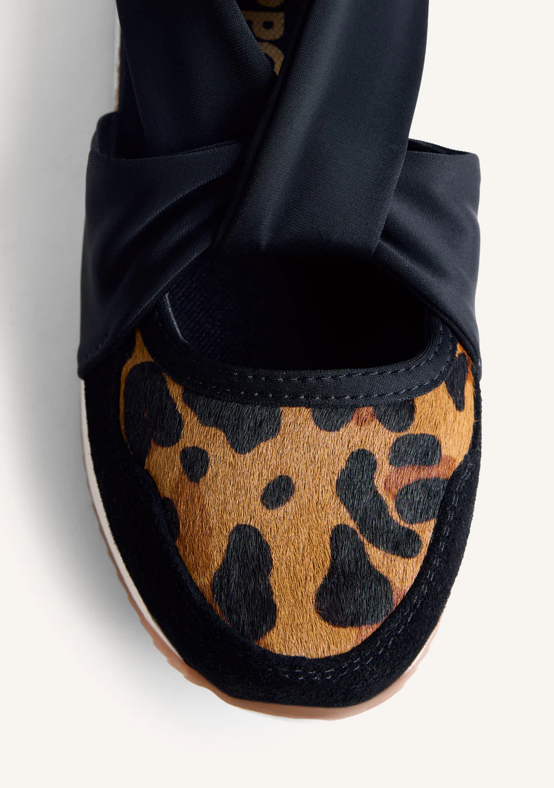 ANIMAL PRINT LEATHER OPEN WEDGE SNEAKERS GAPAN - Image 3