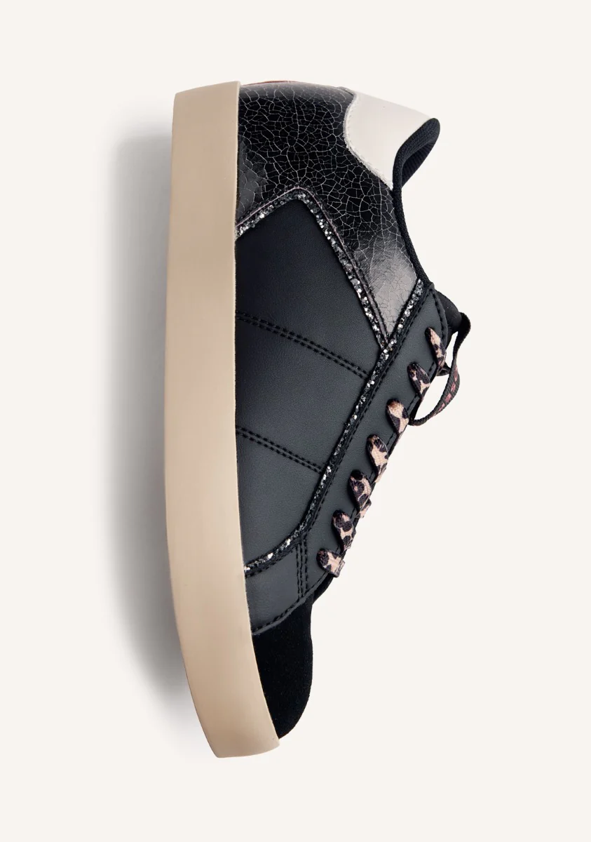 ANIMAL PRINT LEATHER WEDGE SNEAKERS EDINA - Image 4