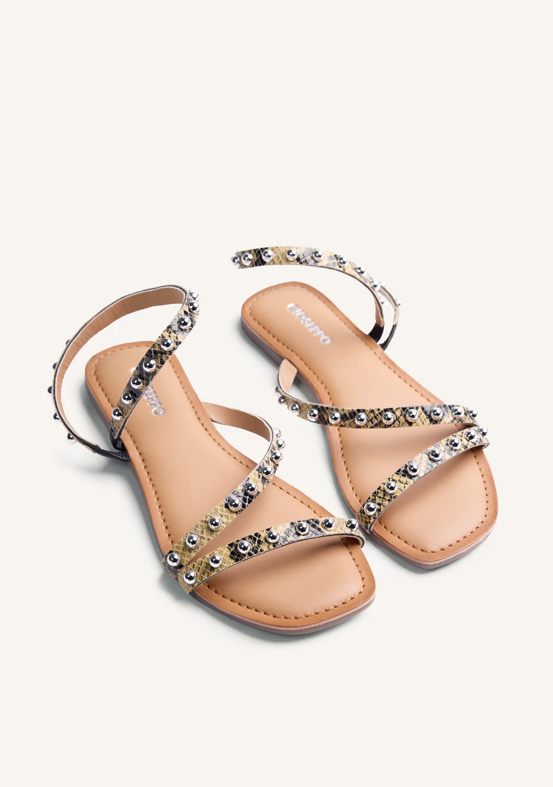 ANIMAL PRINT STUDDED LEATHER SANDALS SUBUKIA - Image 2