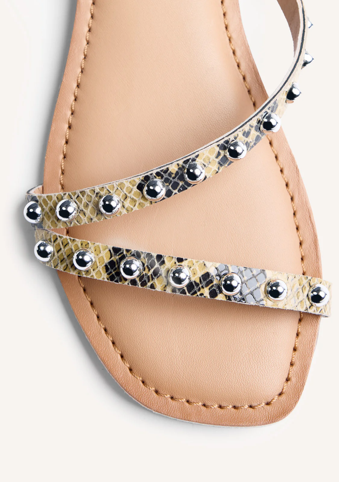 ANIMAL PRINT STUDDED LEATHER SANDALS SUBUKIA - Image 3