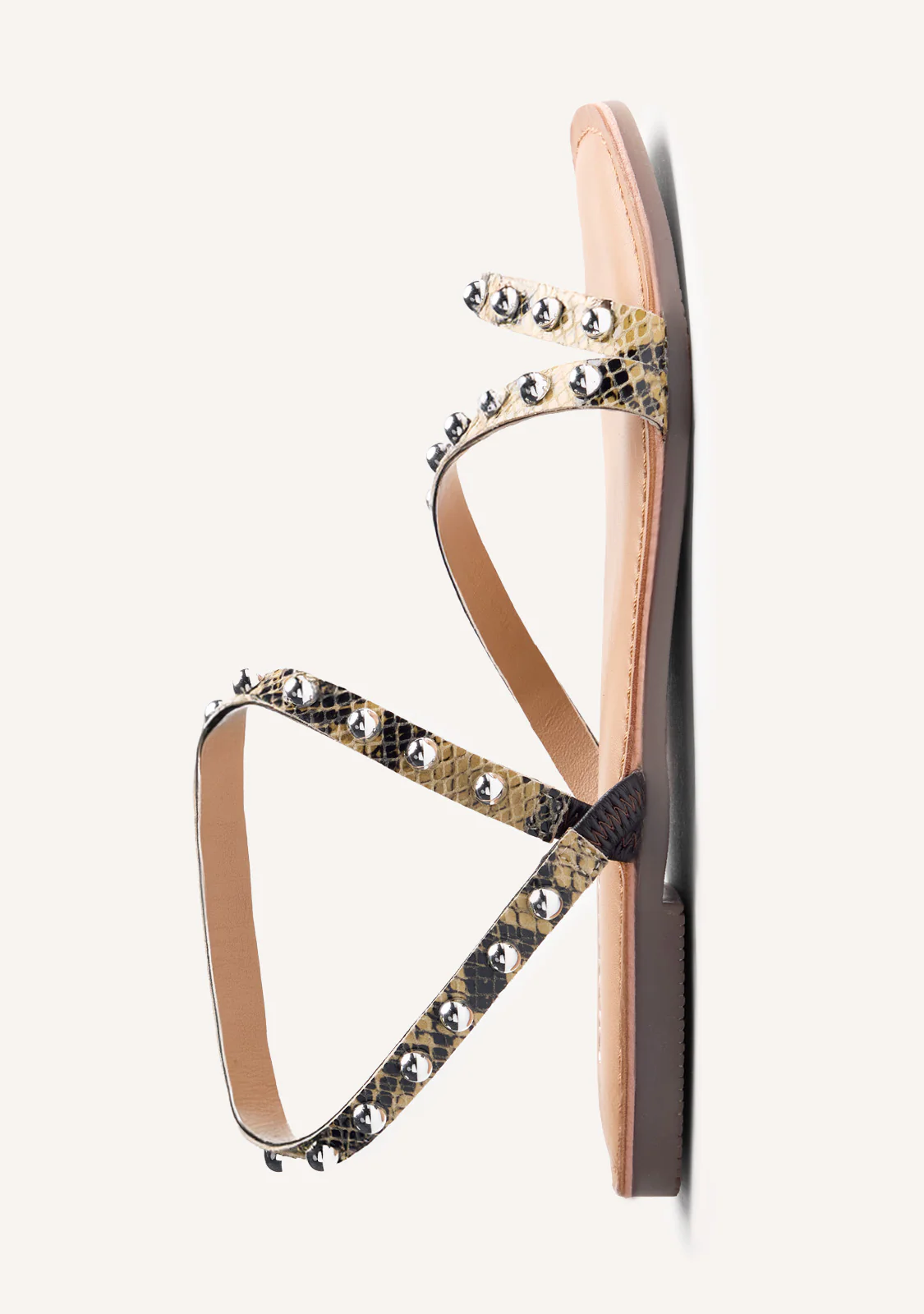 ANIMAL PRINT STUDDED LEATHER SANDALS SUBUKIA - Image 4