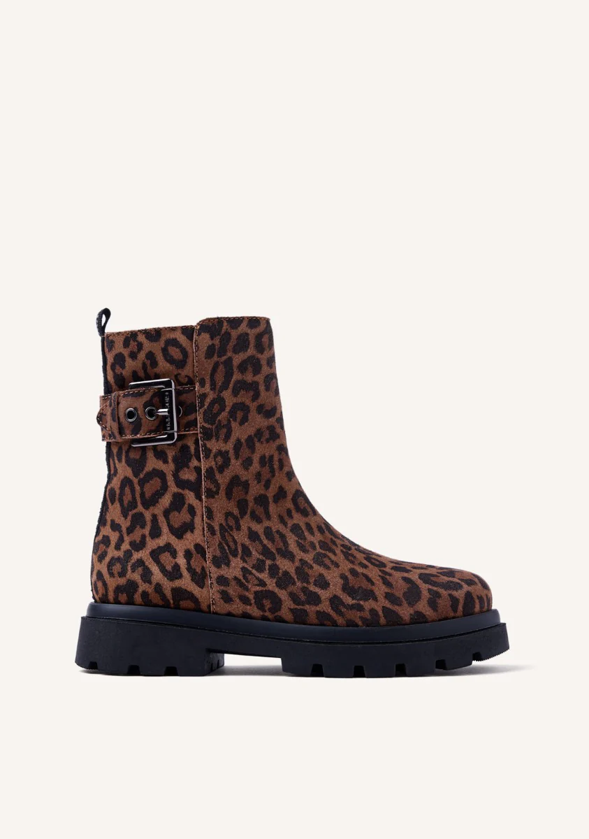 ANIMAL PRINT SUEDE LEATHER BOOTS TINTAH