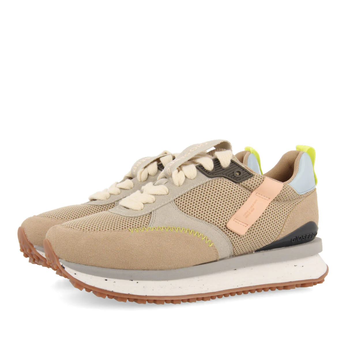 Anneot women's beige textured sneakers - Image 2