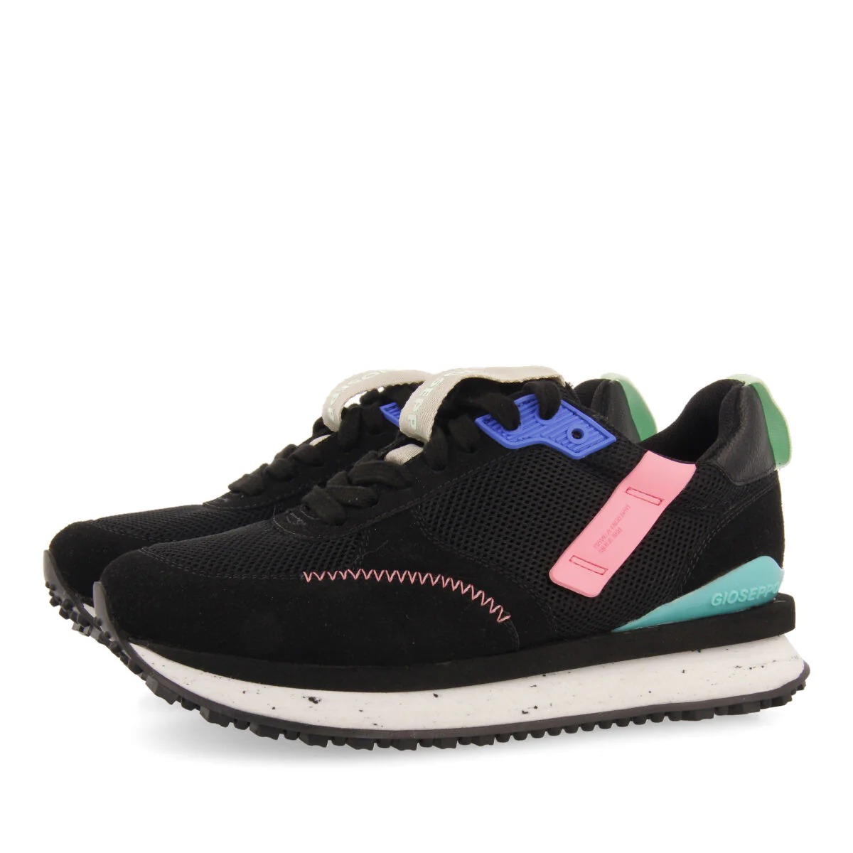 Anneot women's black sneakers with textures - Image 2