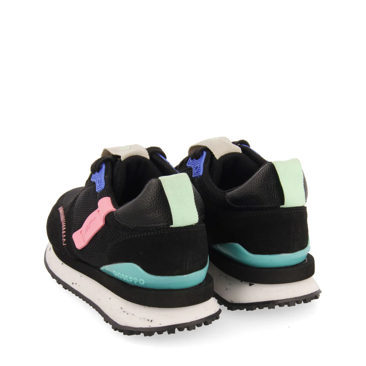 Anneot women's black sneakers with textures - Image 4