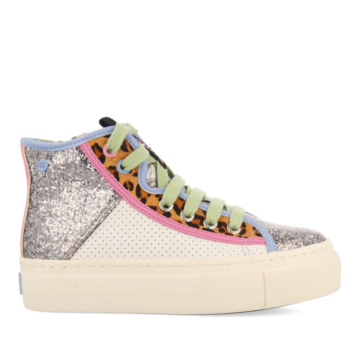 Anras children's white glittery boot-style sneakers