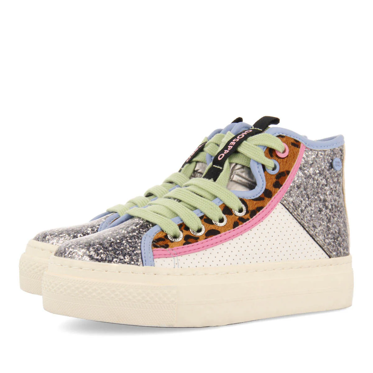 Anras children's white glittery boot-style sneakers - Image 2
