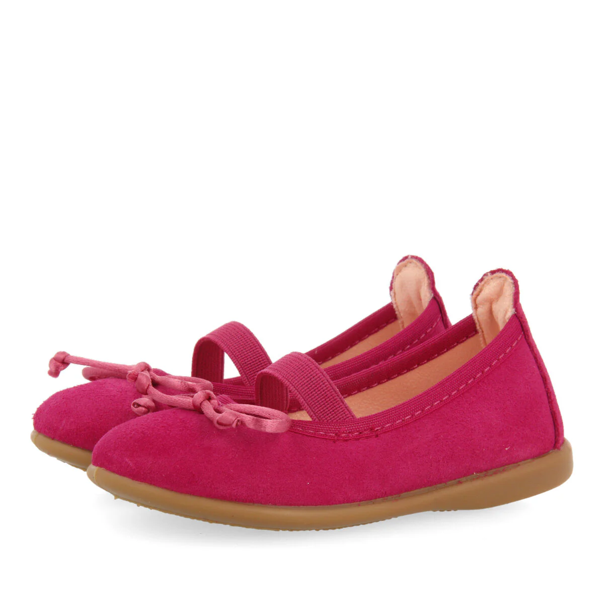 Aouze girls fuchsia leather ballet flats - Image 2
