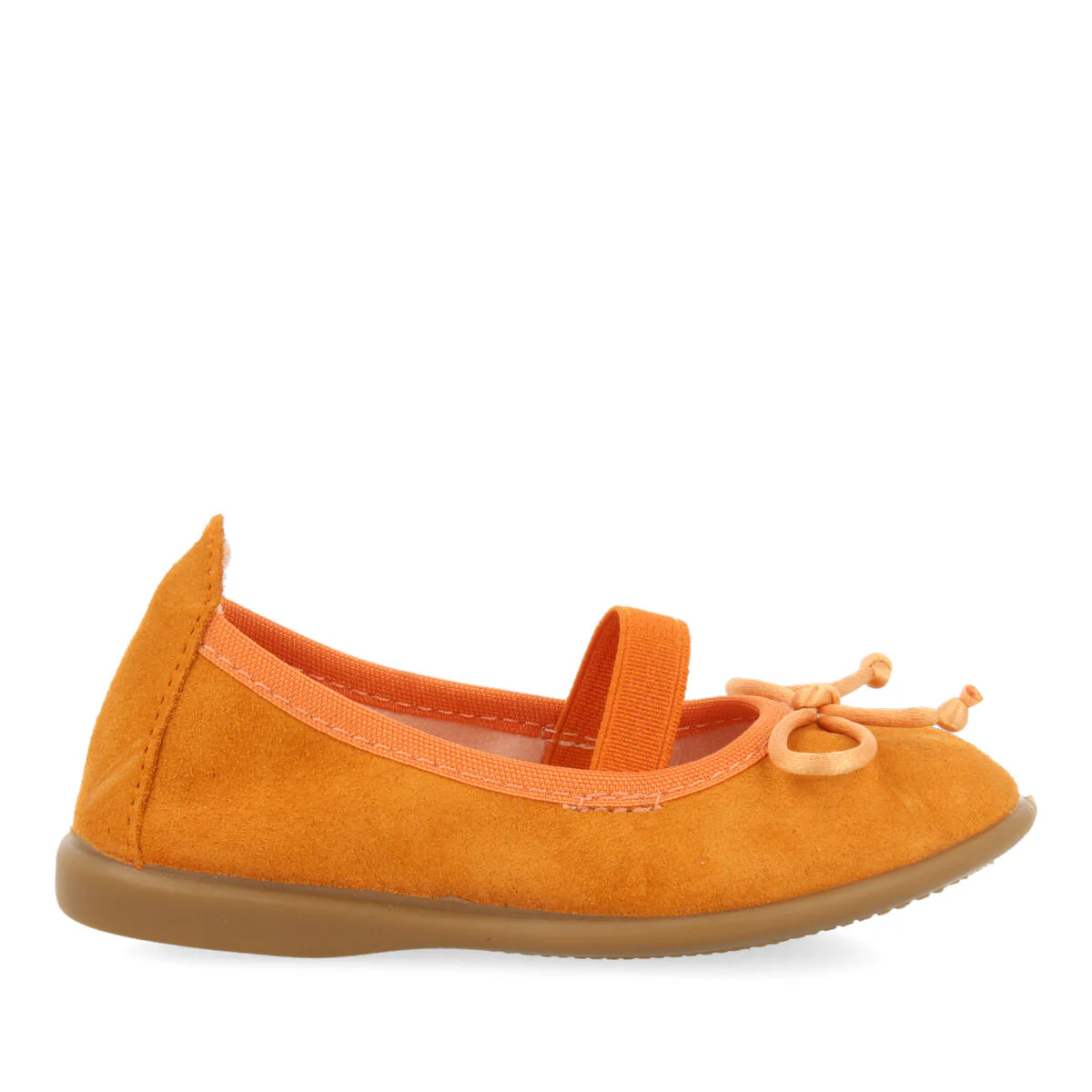 Aouze girls orange leather ballet flats