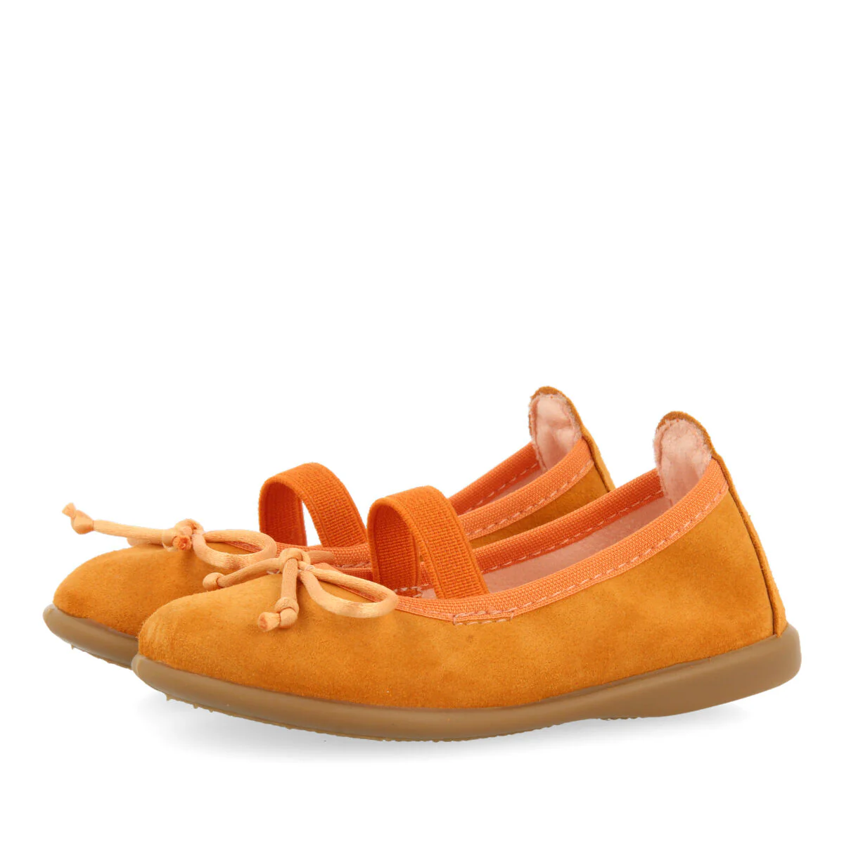 Aouze girls orange leather ballet flats - Image 2