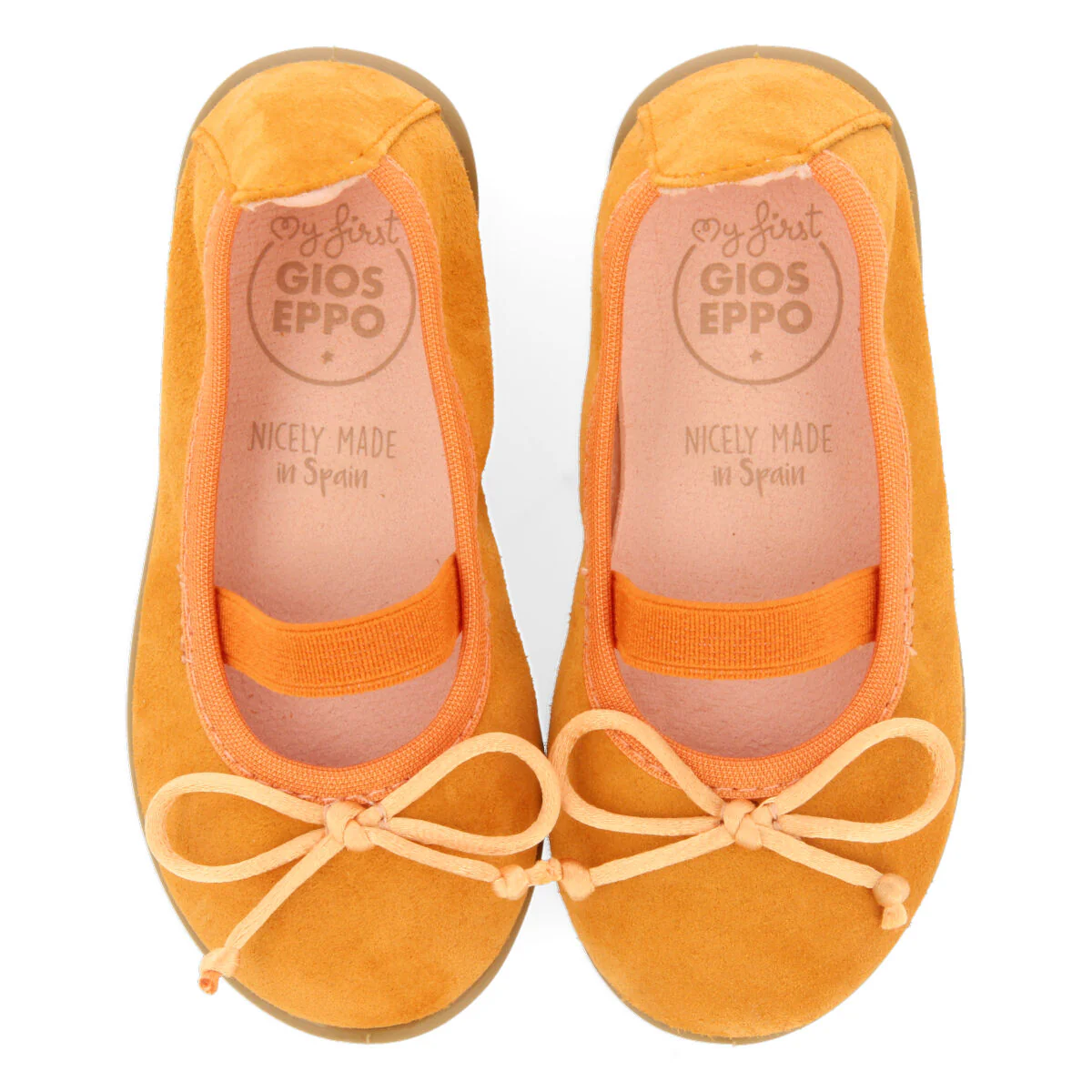 Aouze girls orange leather ballet flats - Image 3