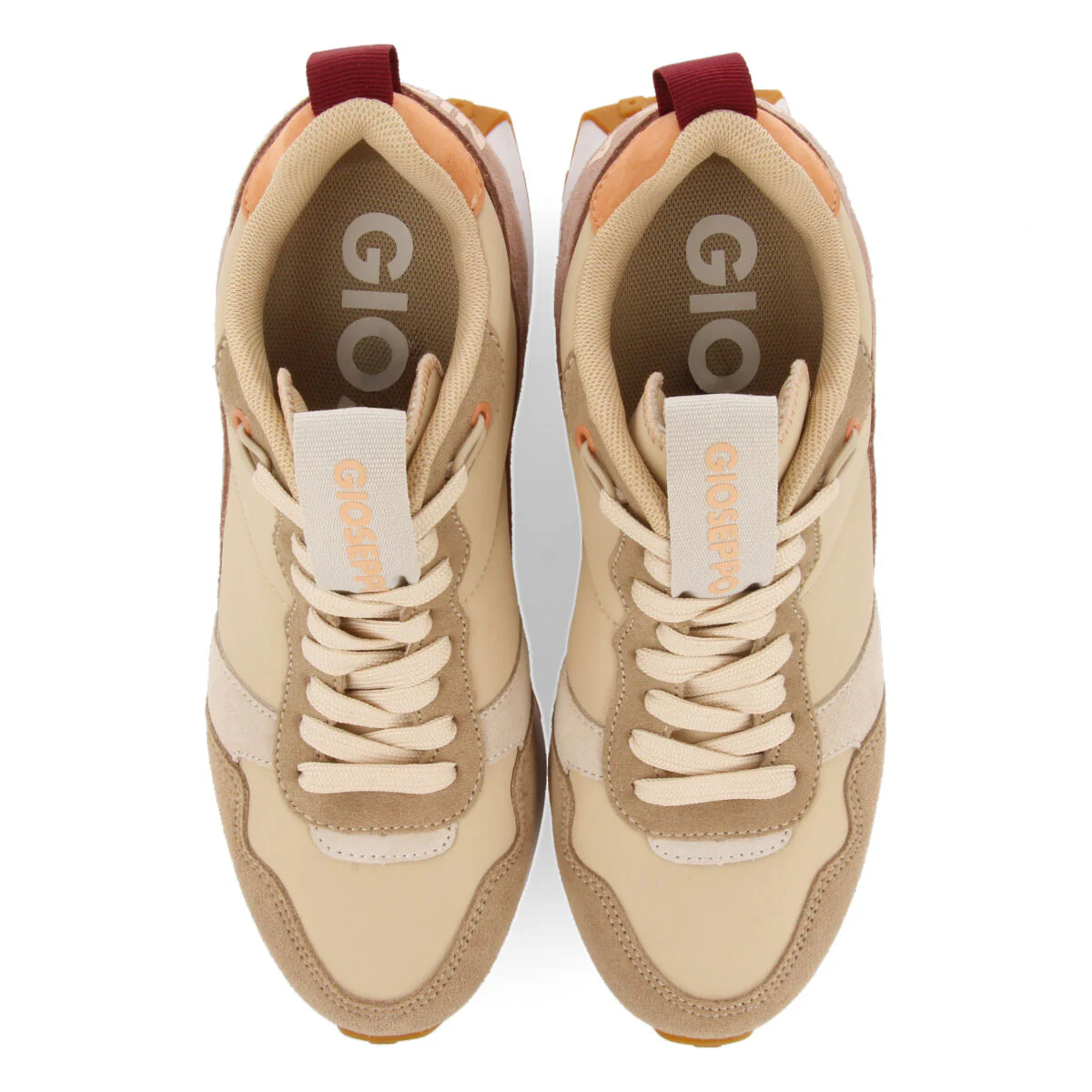 Aracai women's beige retro-style sneakers with inner wedges - Image 3