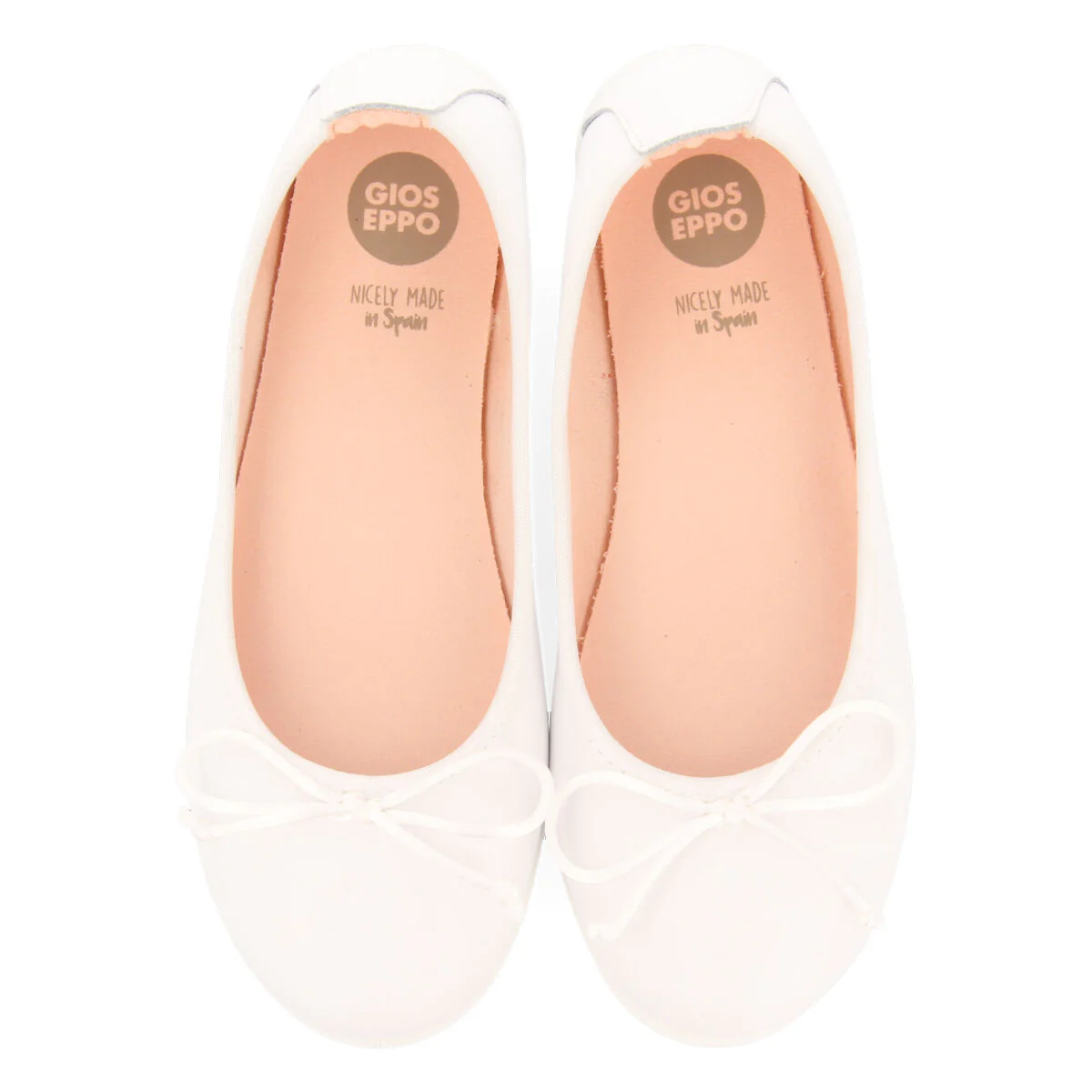 Aracas girls white leather ballet flats - Image 3