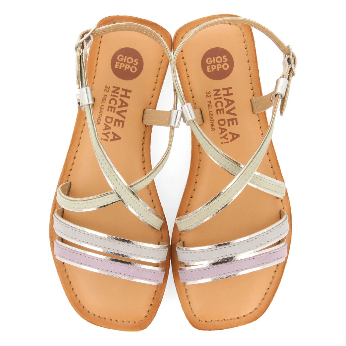 Aranc girls aquamarine sandals with metalliciping - Image 3
