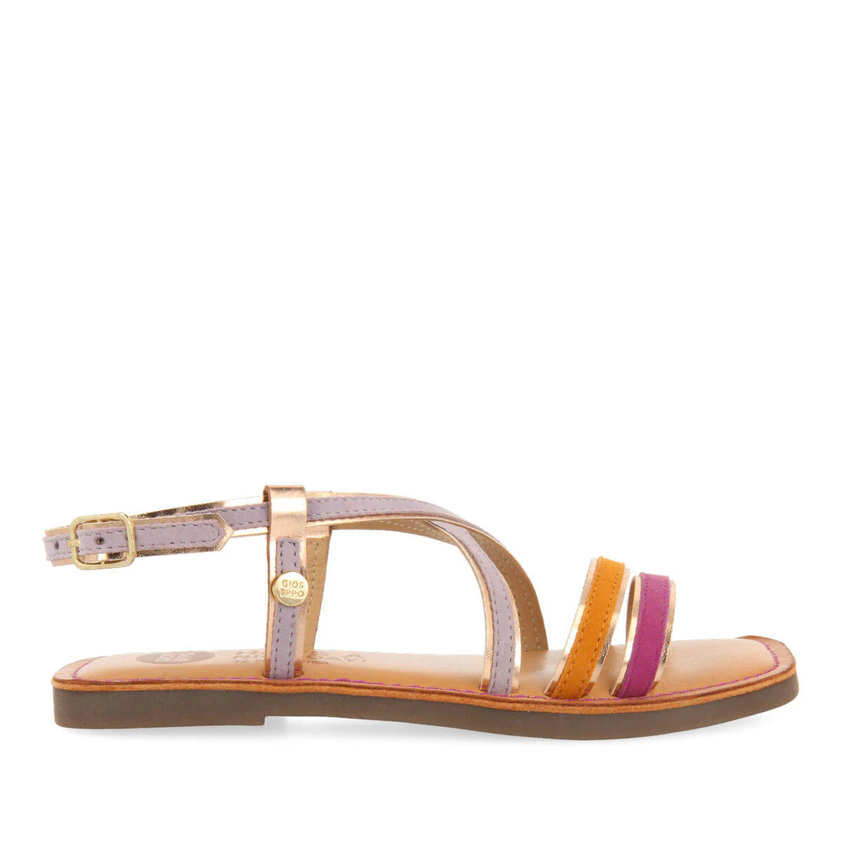 Aranc girls lilac sandals with metalliciping