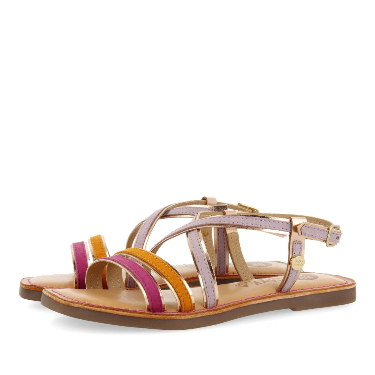 Aranc girls lilac sandals with metalliciping - Image 2