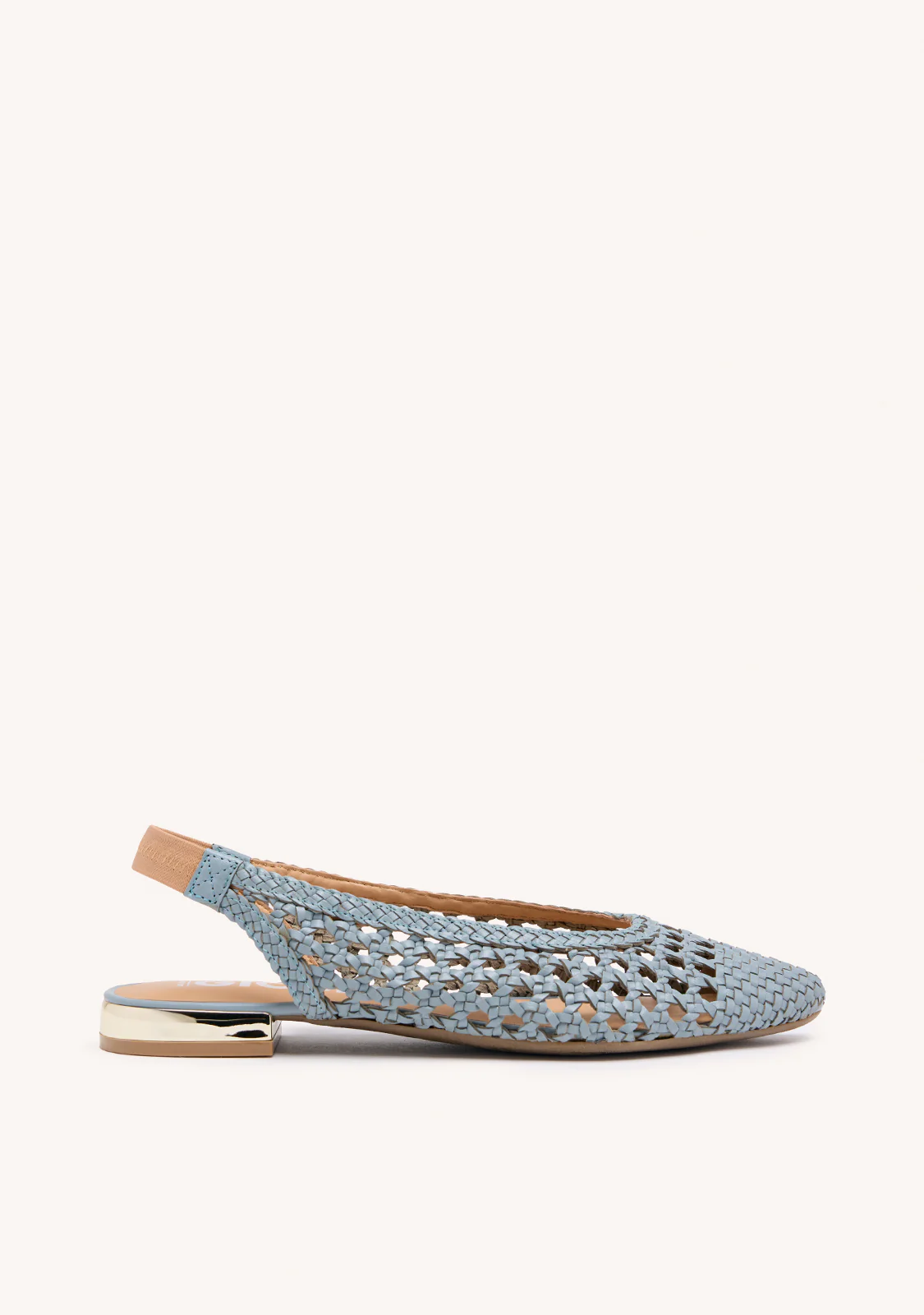 ARGIRITA WOMEN'S LIGHT BLUE LEATHER BALLET FLATS WITH BRAIDING