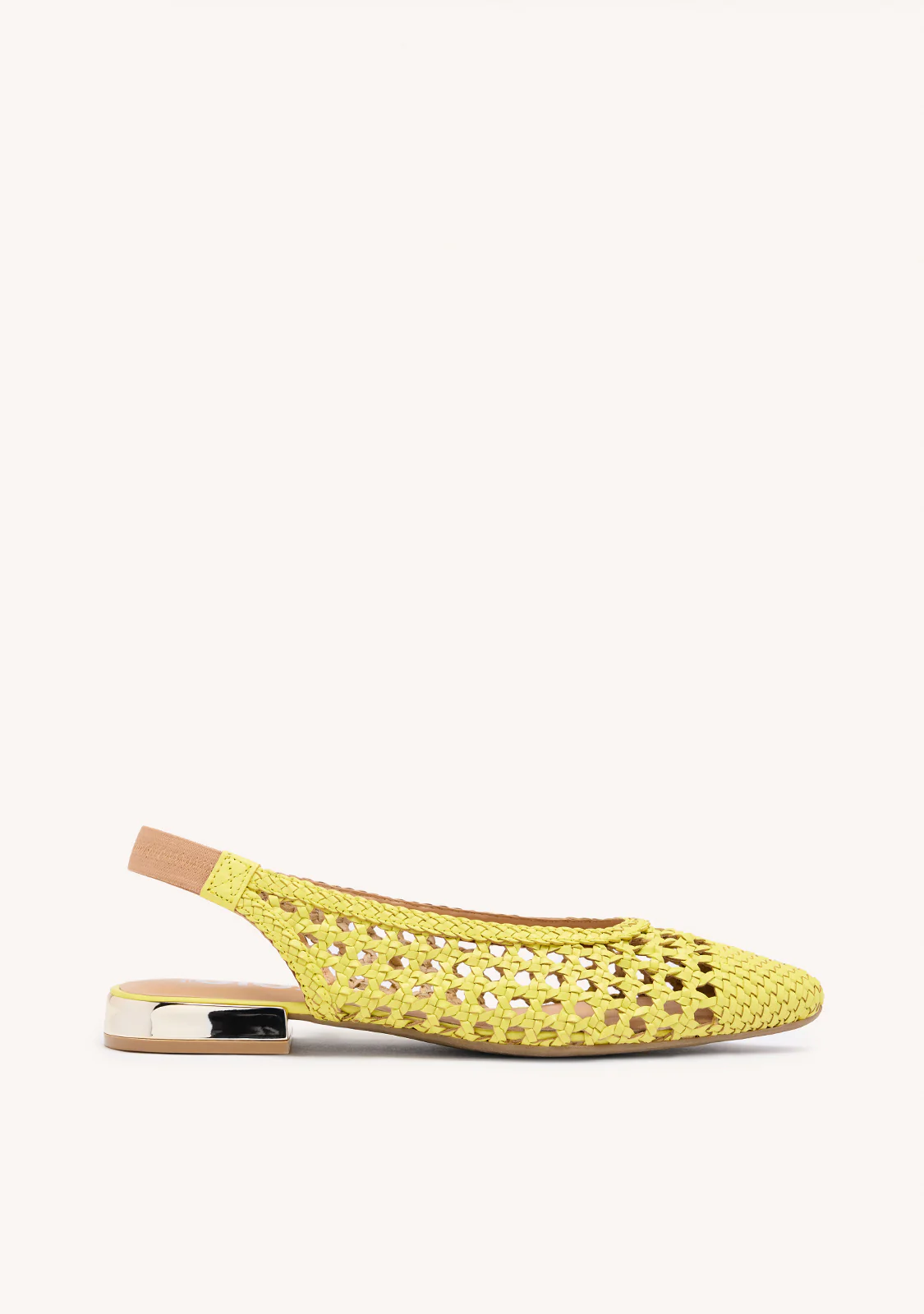 ARGIRITA WOMEN'S LIME LEATHER BALLET FLATS WITH BRAIDING