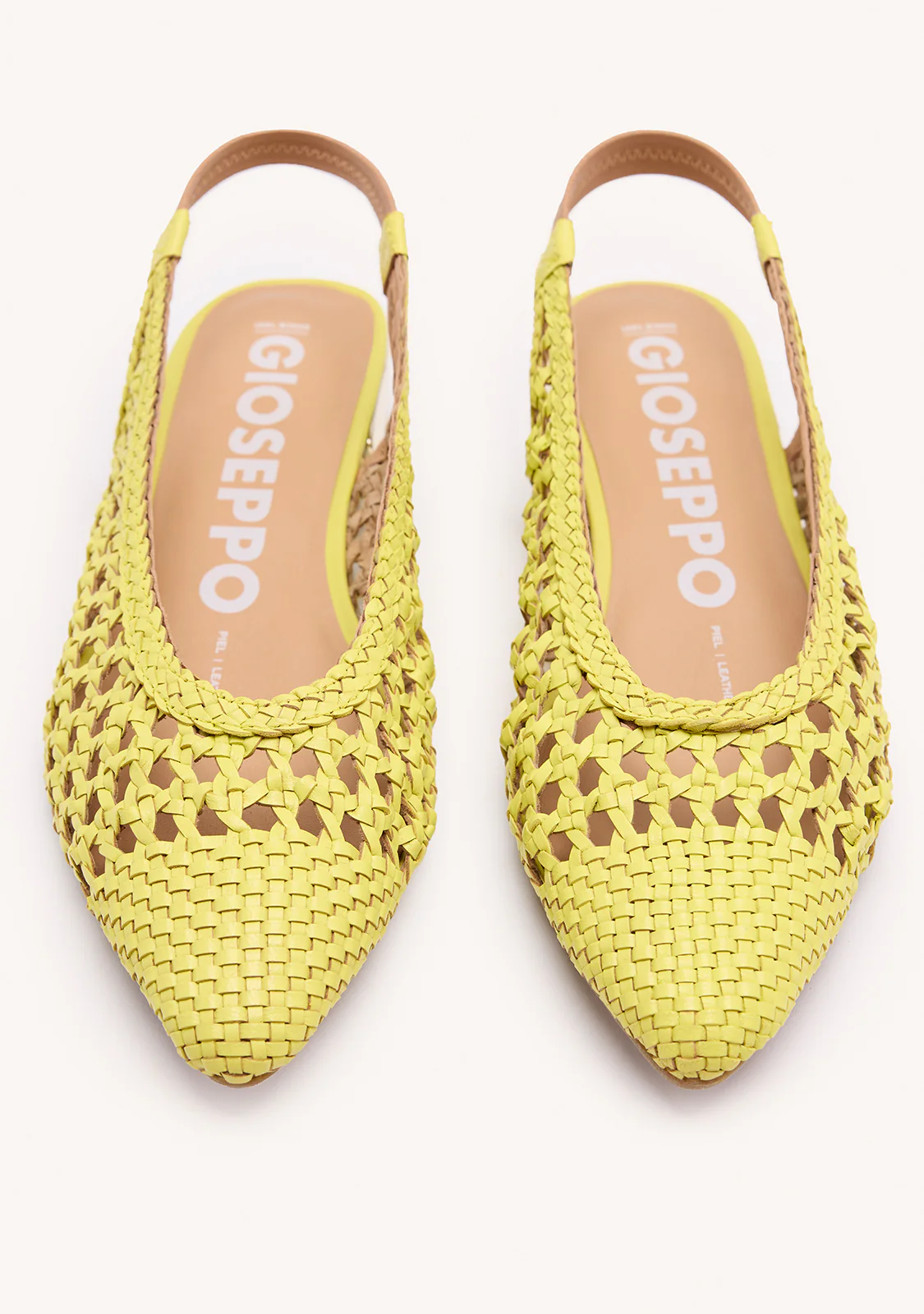 ARGIRITA WOMEN'S LIME LEATHER BALLET FLATS WITH BRAIDING - Image 3