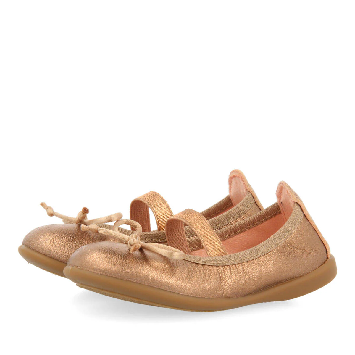 Arnoya girls' rose gold leather ballet flats - Image 2