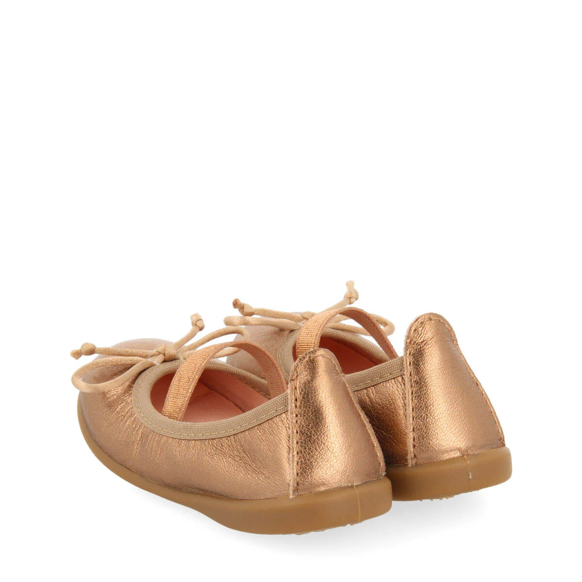 Arnoya girls' rose gold leather ballet flats - Image 4