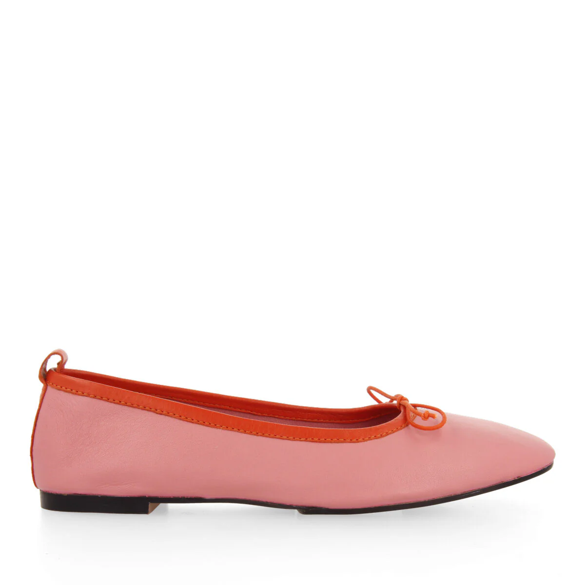 Aspley women's pink leather ballet flats with cutwork