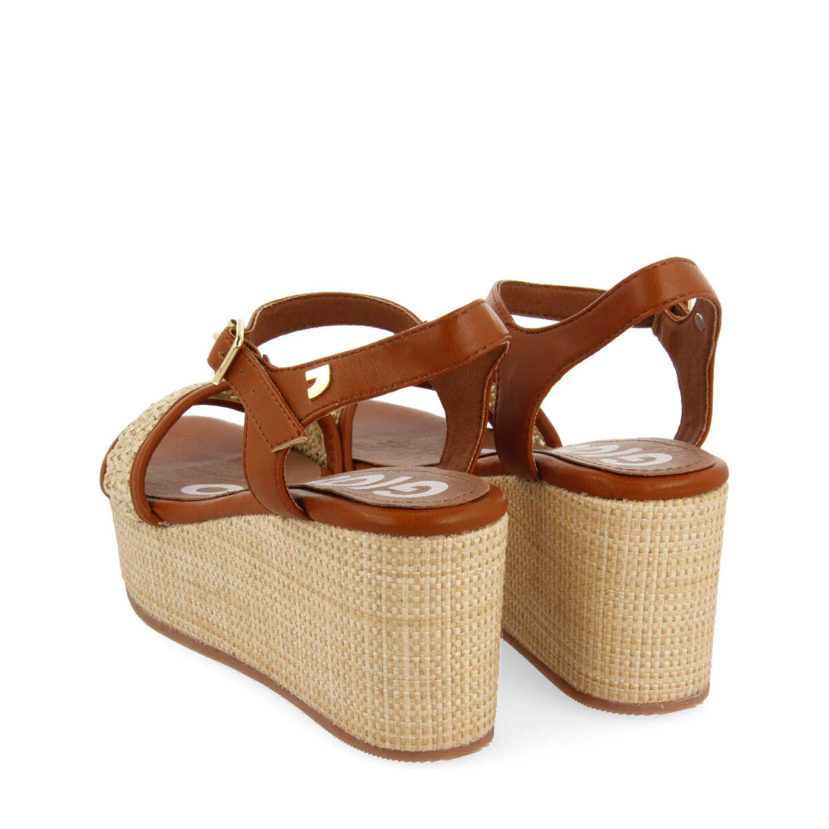 Asquins women's platform sandals with beige mesh - Image 3