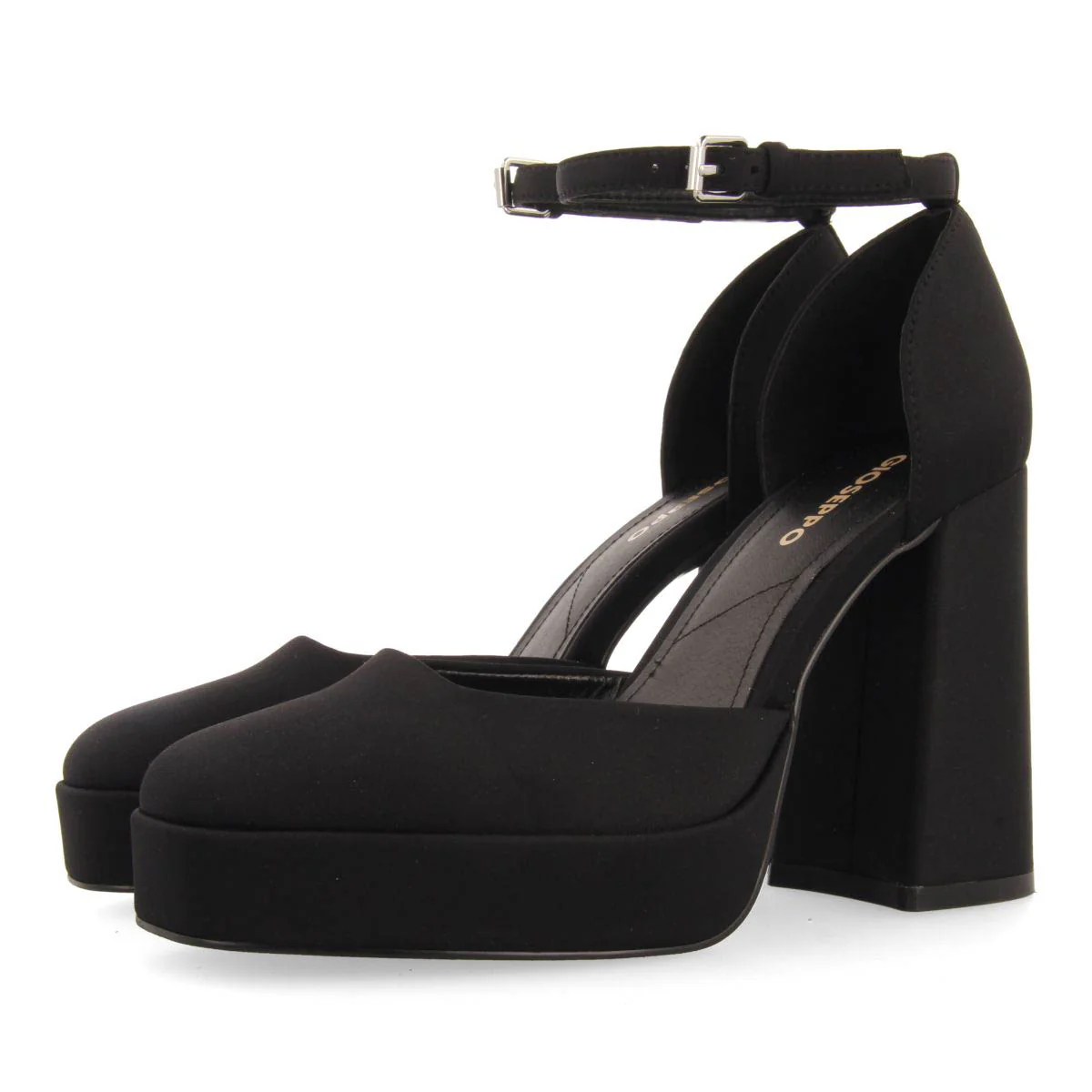 Assynt women's black shoes with wide heels and platforms - Image 3