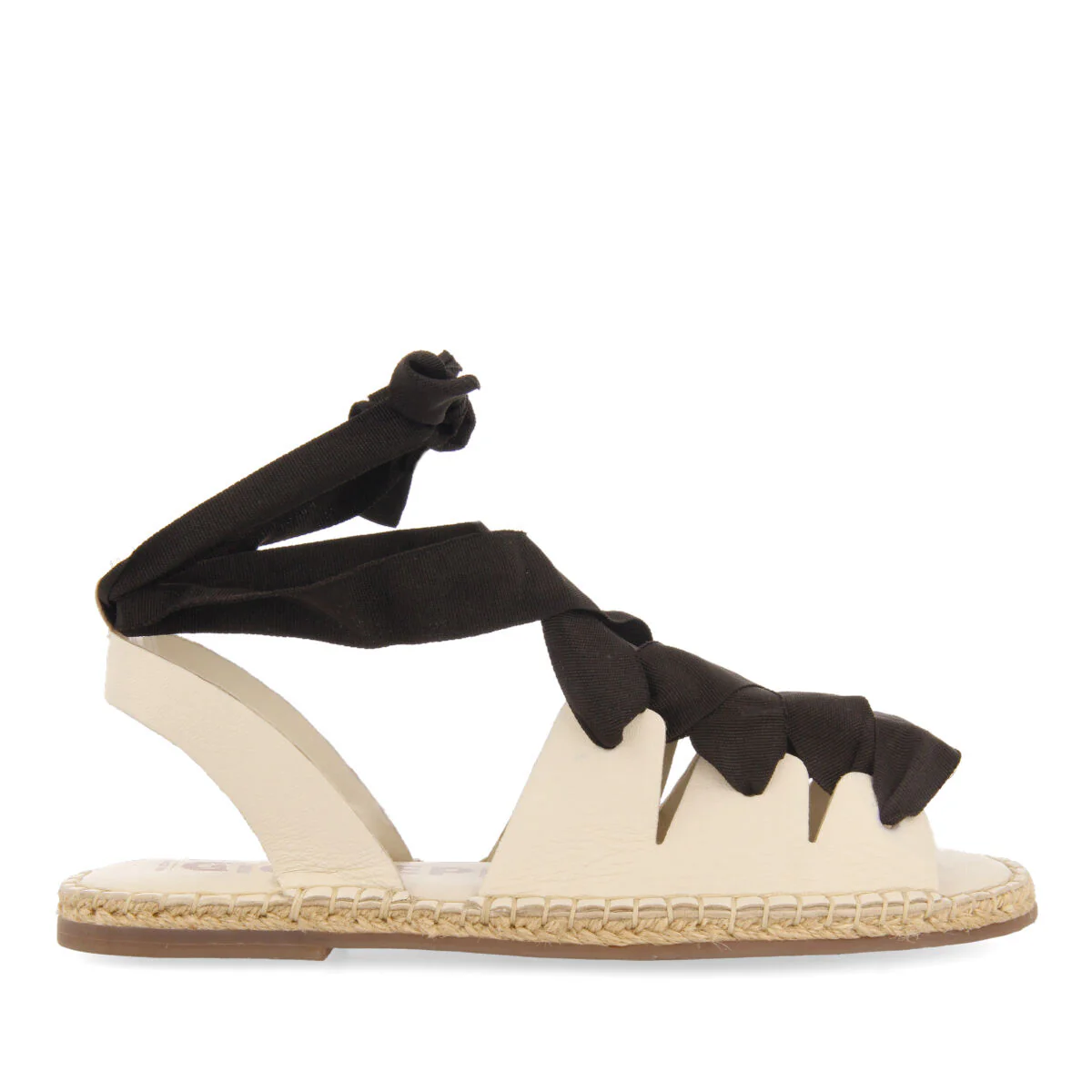 Atibaia women's off-white leather espadrilles with ties