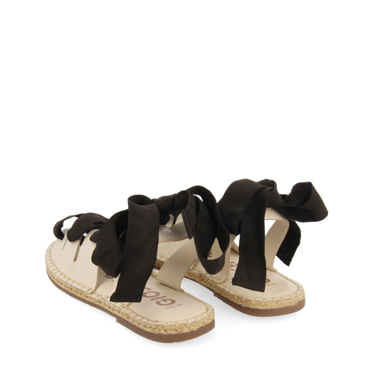 Atibaia women's off-white leather espadrilles with ties - Image 3