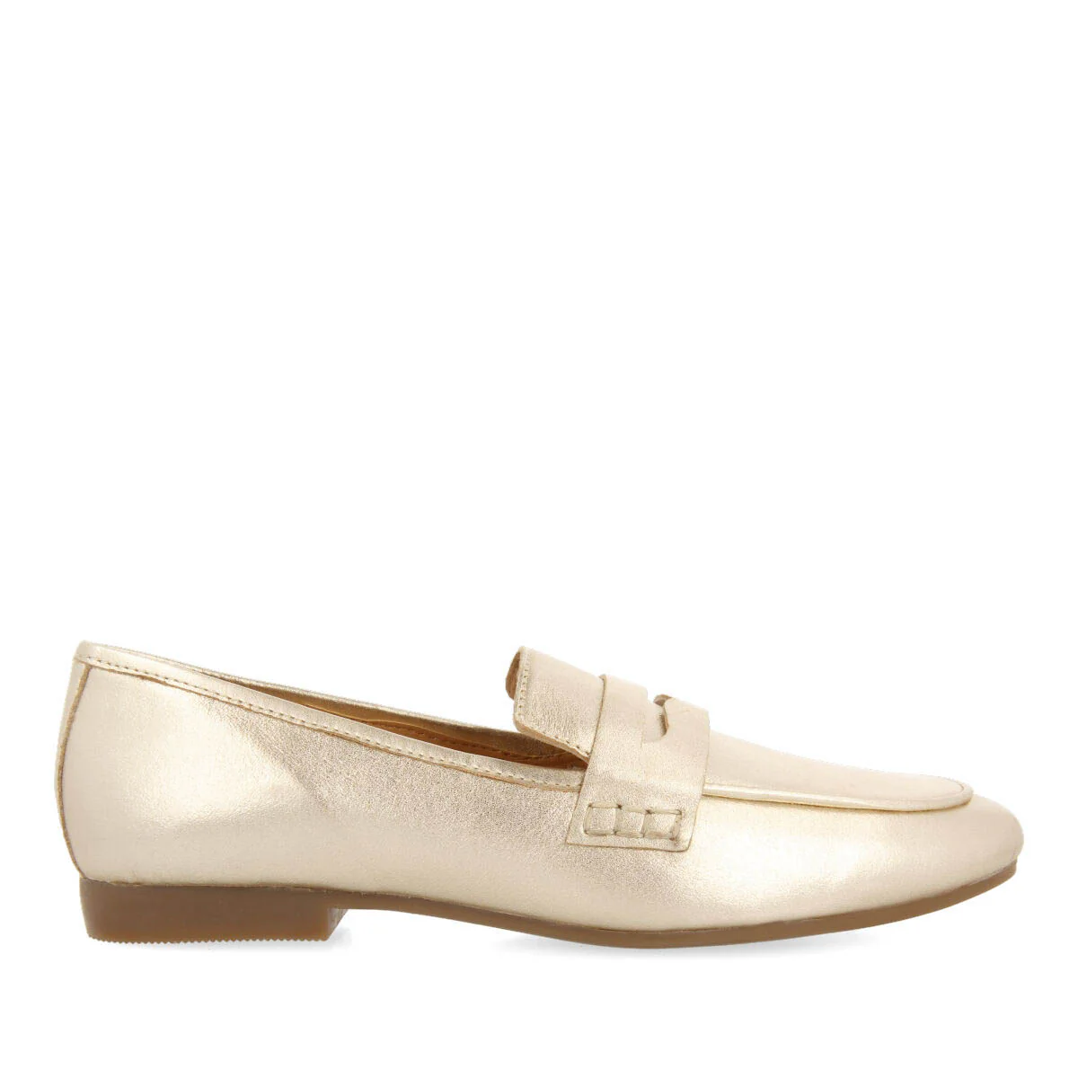 Augusta women's gold leather moccasins