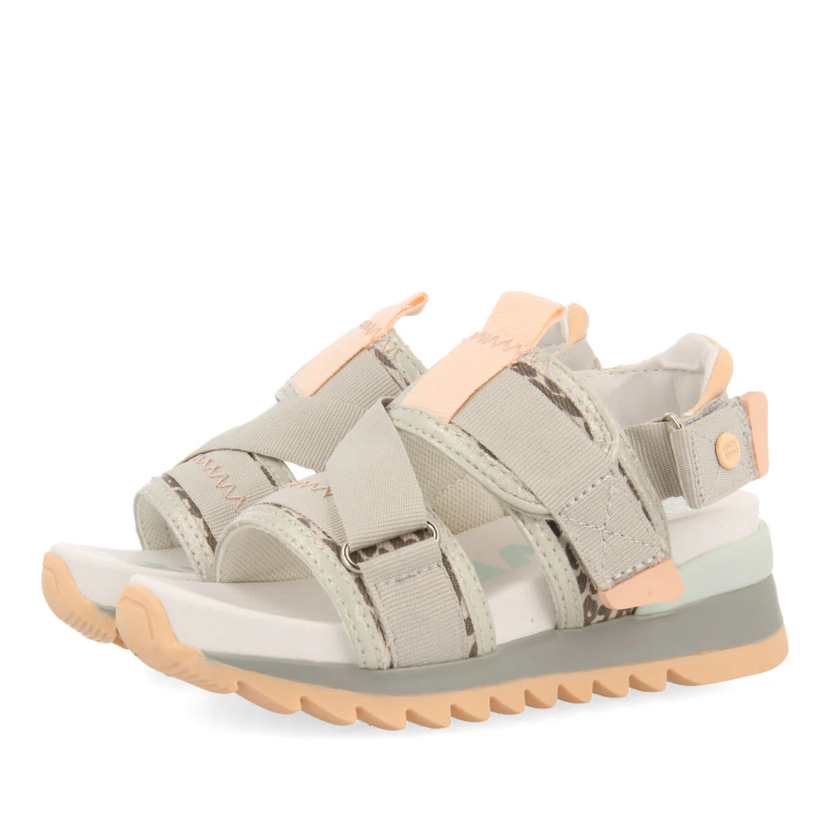Azua girls sandals with adjustable leopardrint straps - Image 2