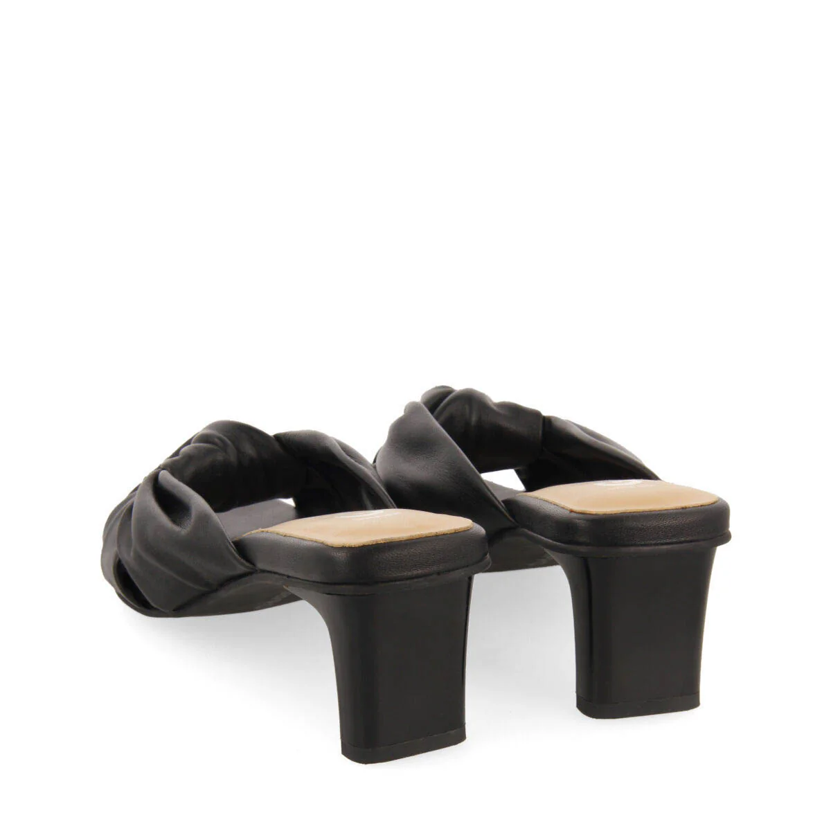 Bahge women's black leather sandals with knots - Image 4