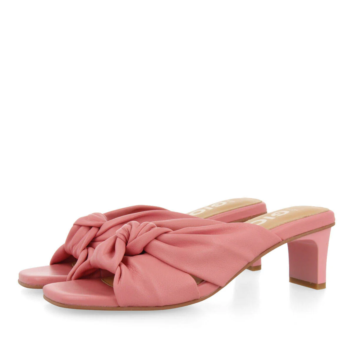 Bahge women's pink leather sandals with knots - Image 3