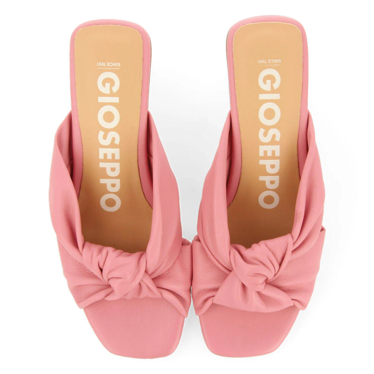 Bahge women's pink leather sandals with knots - Image 4