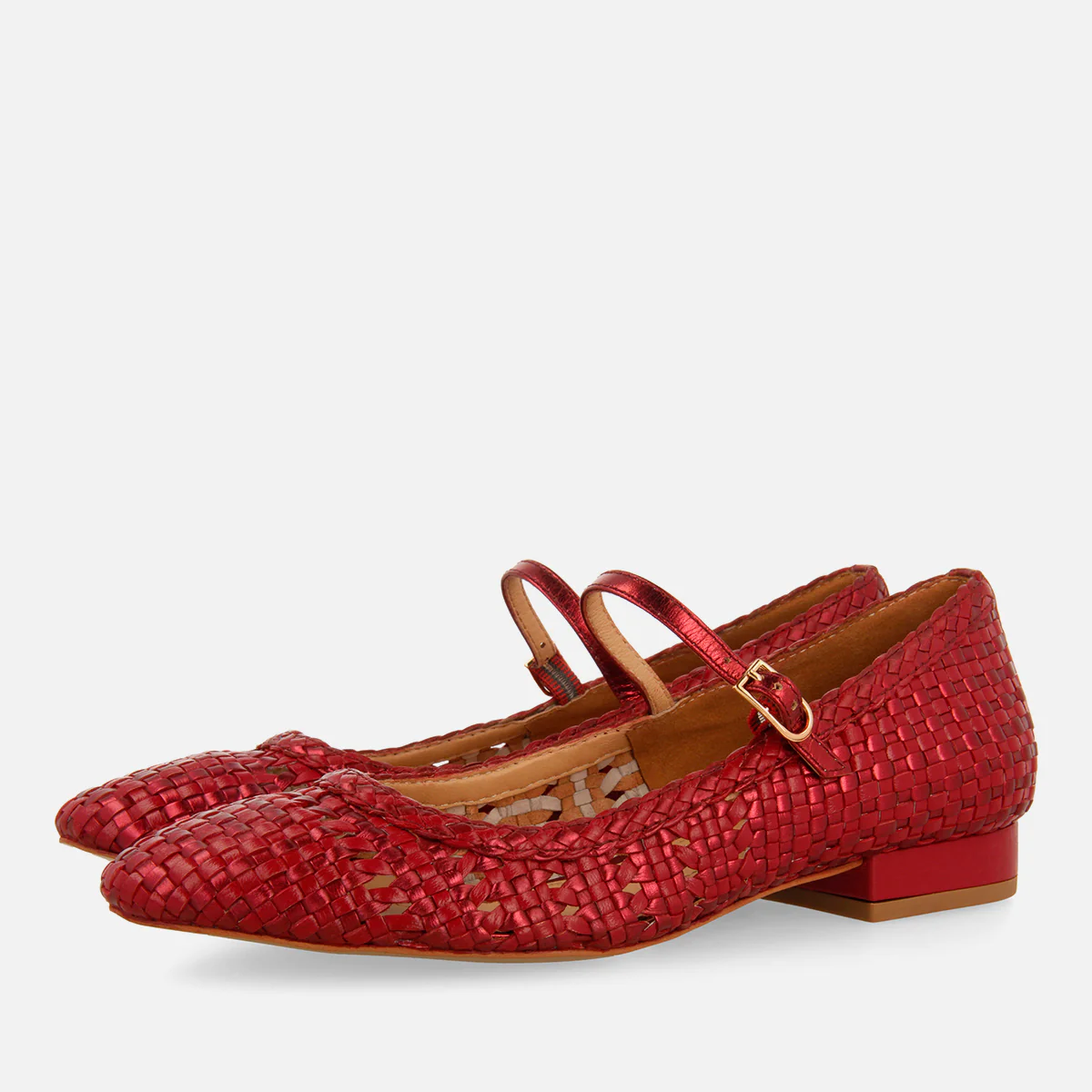 BALLET FLATS MARY JANES BRAIDED LEATHER SKALICA - Image 2