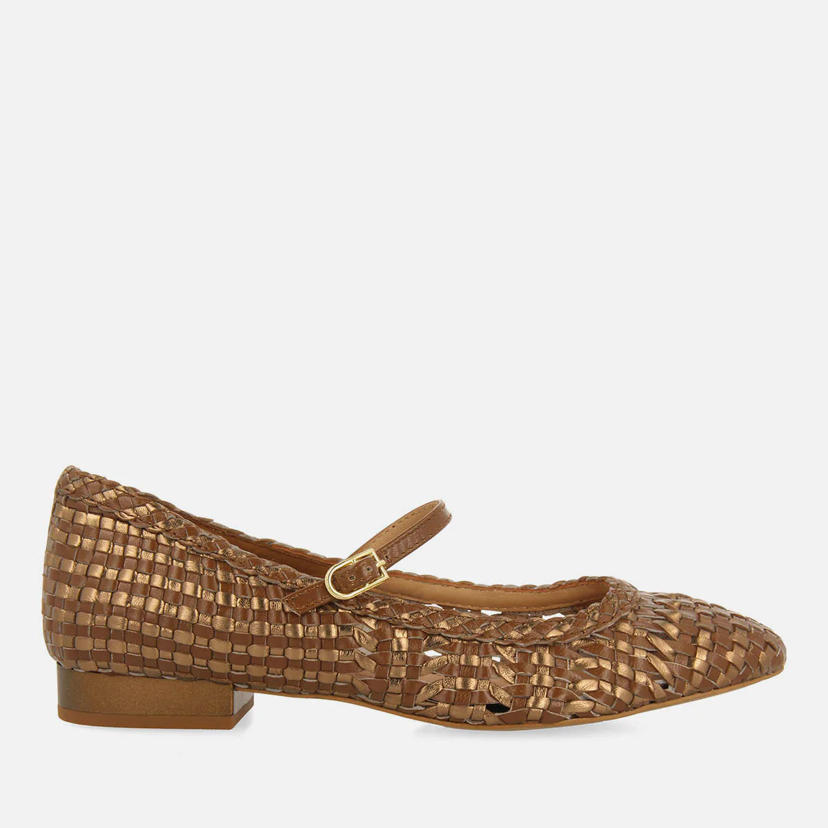 BALLET FLATS MARY JANES BRAIDED LEATHER SKALICA