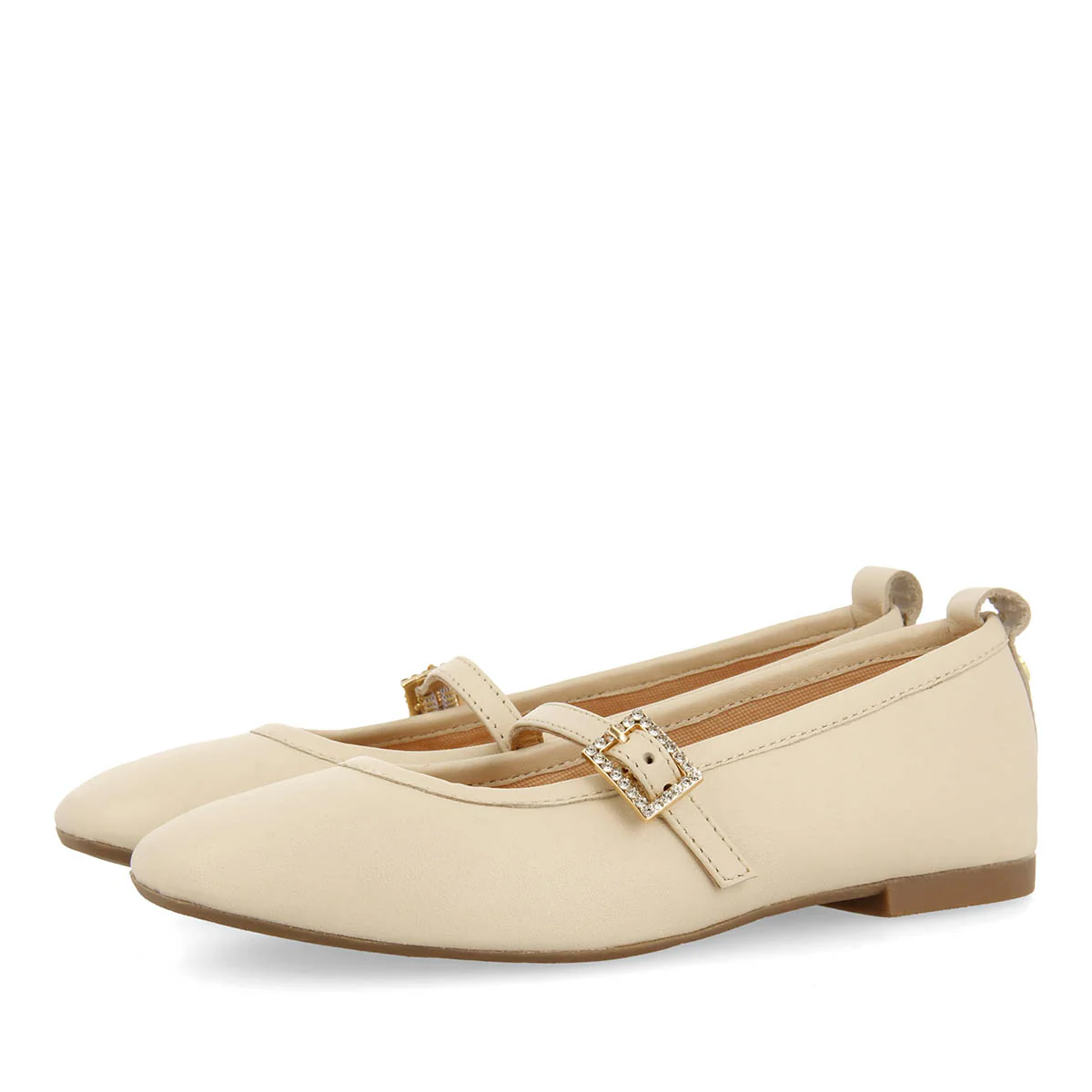 BALLET SLIPPERS WITH STRASS IN LEATHER PALERMO - Image 2
