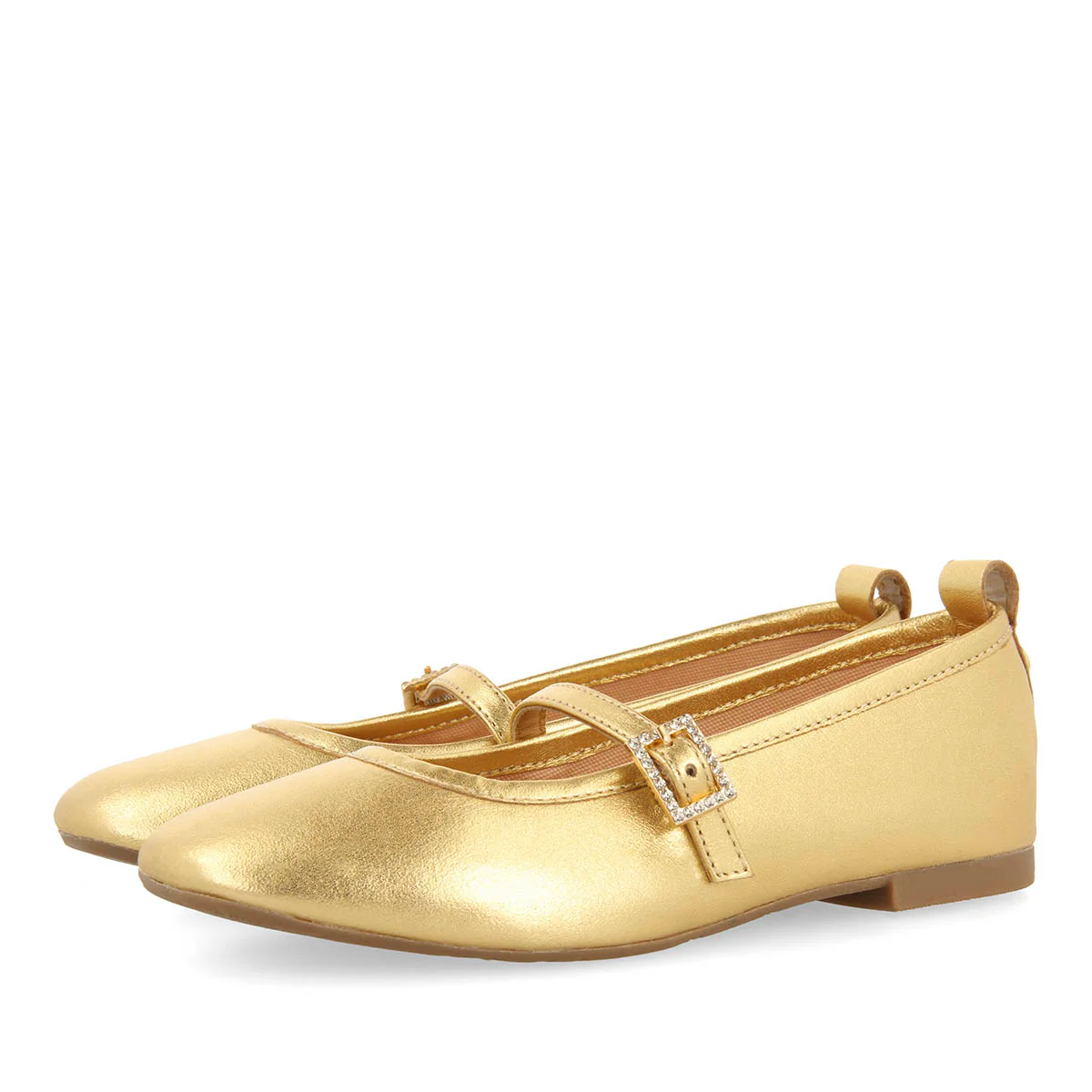 BALLET SLIPPERS WITH STRASS IN LEATHER PALERMO - Image 2