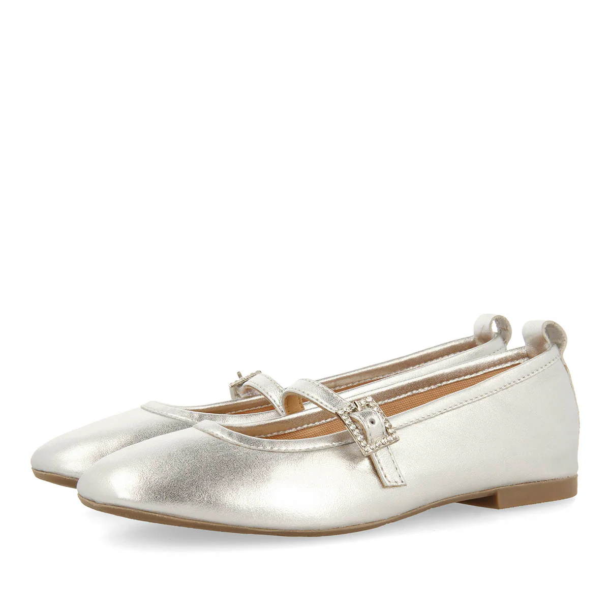 BALLET SLIPPERS WITH STRASS IN LEATHER PALERMO - Image 2