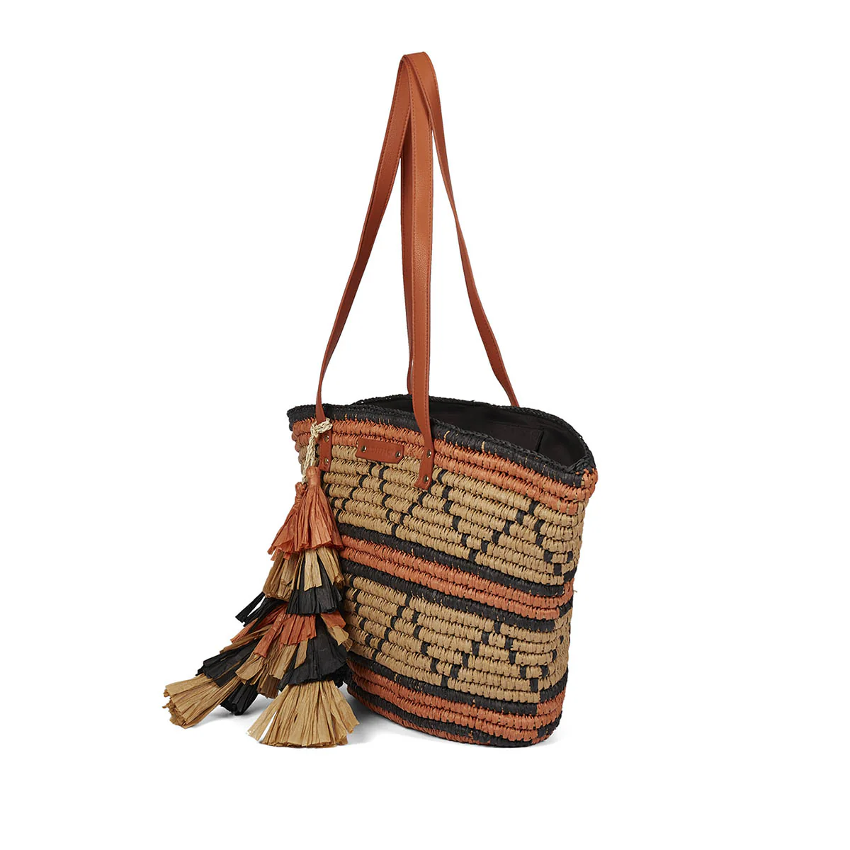 Bazien women's multicoloured raffia straw bag - Image 3