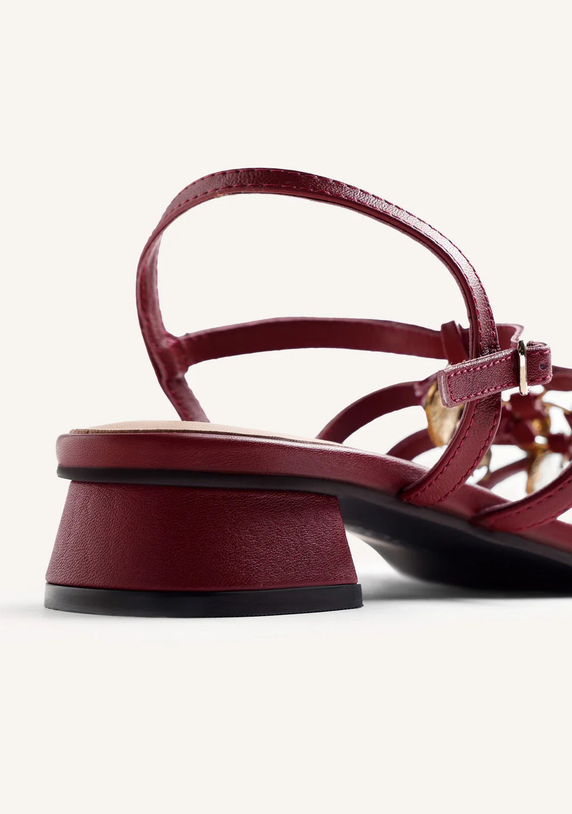BEADED LEATHER HEELED SANDALS TEKONSHA - Image 4