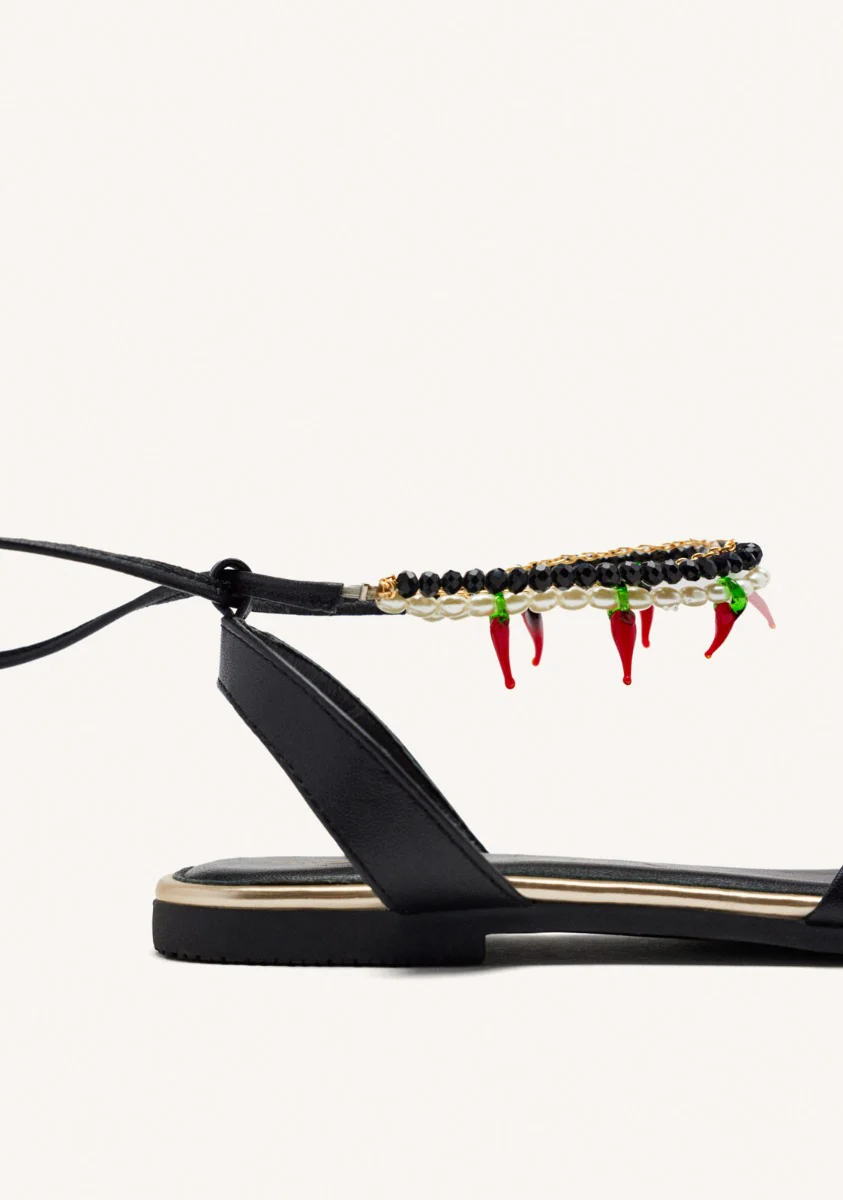 BEADED LEATHER SANDALS MILLIE - Image 4
