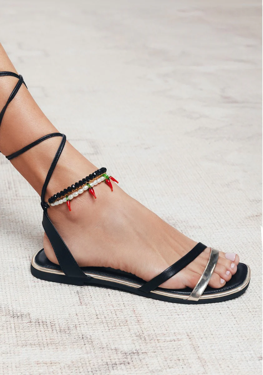BEADED LEATHER SANDALS MILLIE - Image 5