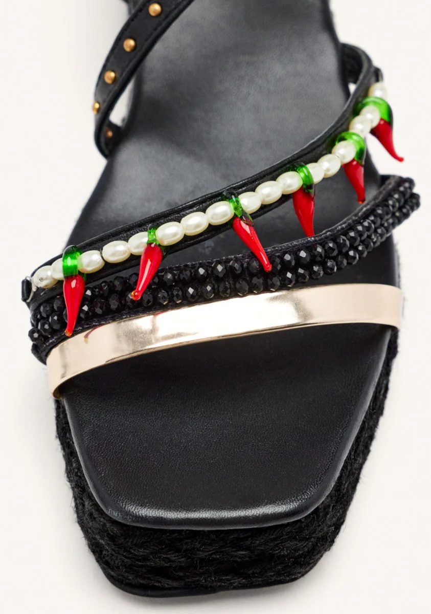 BEADED LEATHER SANDALS XENA - Image 4