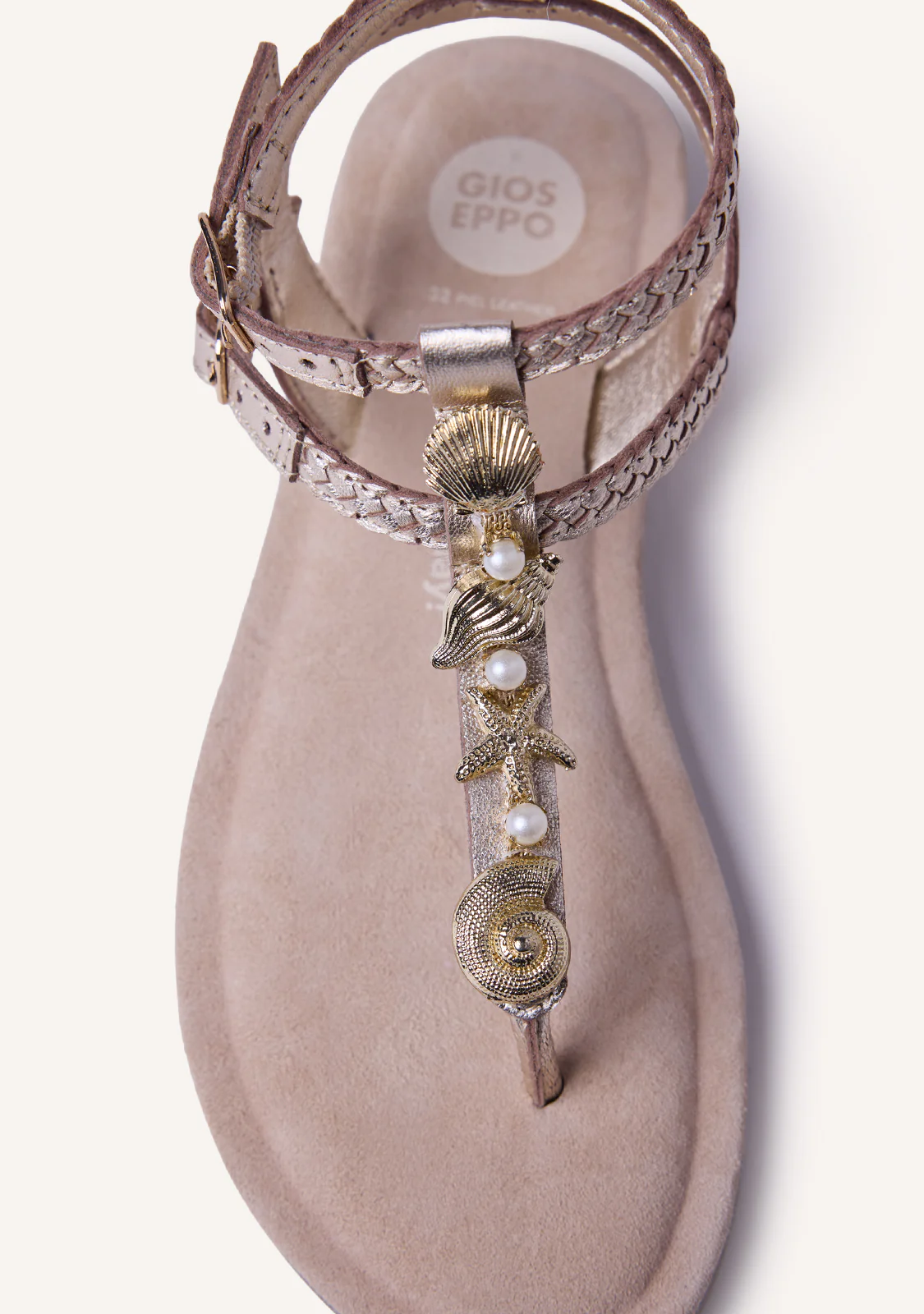 BEADED SHINY LEATHER SANDALS WATAMU - Image 3